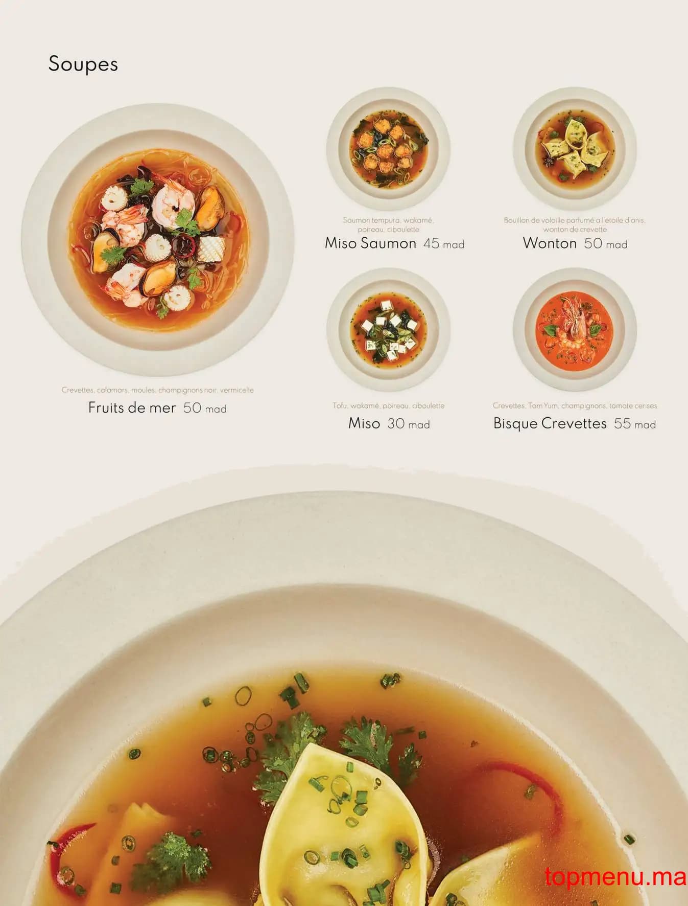 Restaurant SOY menu page 2 SOY menu page 2