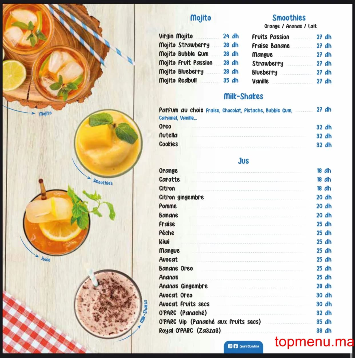 Restaurant Café O’Parc menu page 6 Café O’Parc menu page 6