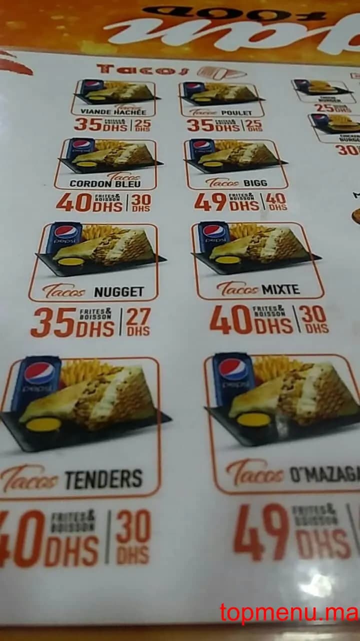 Restaurant O’Mazagan menu page 2 O’Mazagan menu page 2