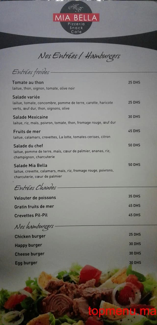 Restaurant Mia Bella menu page 3 Mia Bella menu page 3