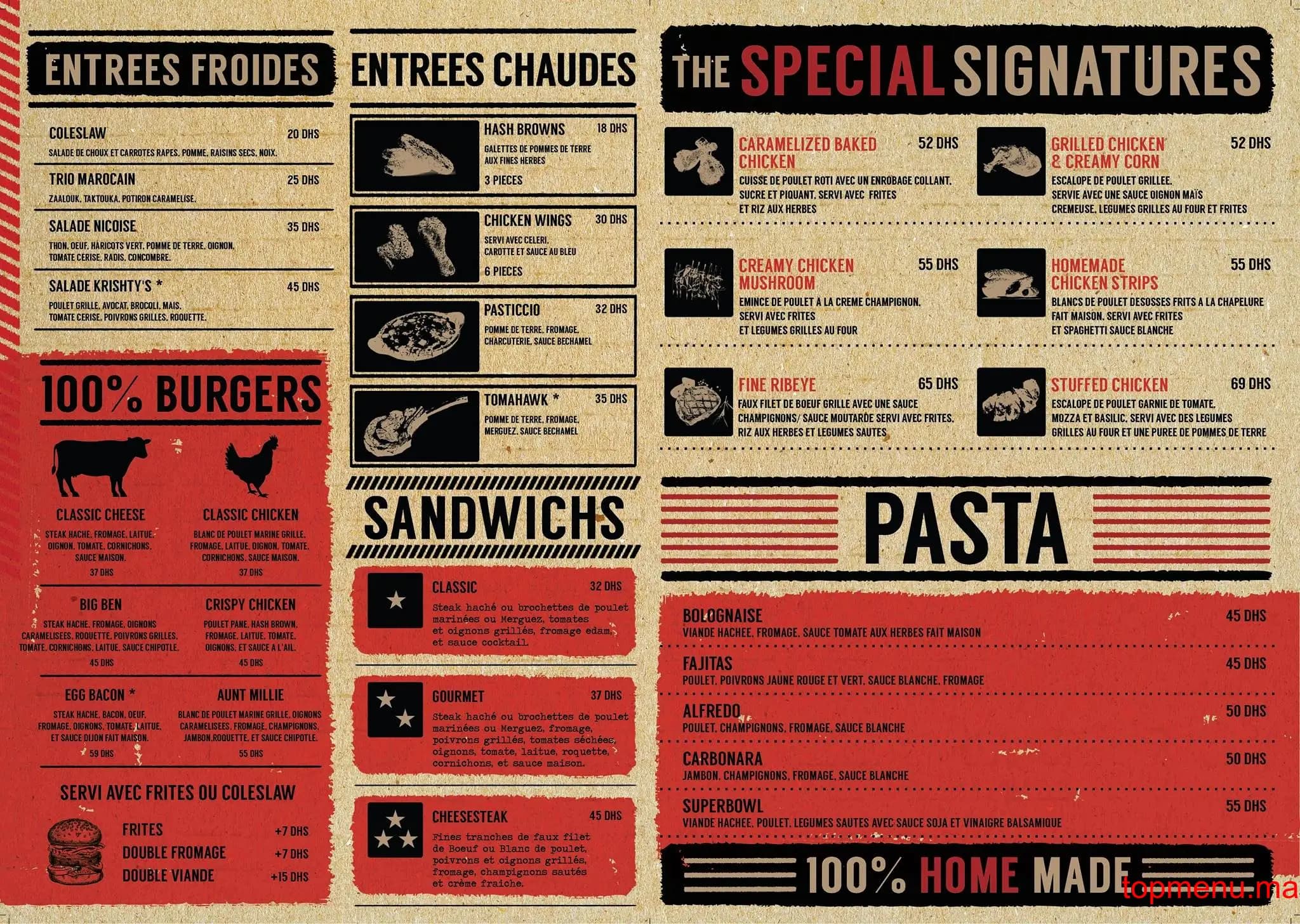 Restaurant Krishty’s menu page 2 Krishty’s menu page 2