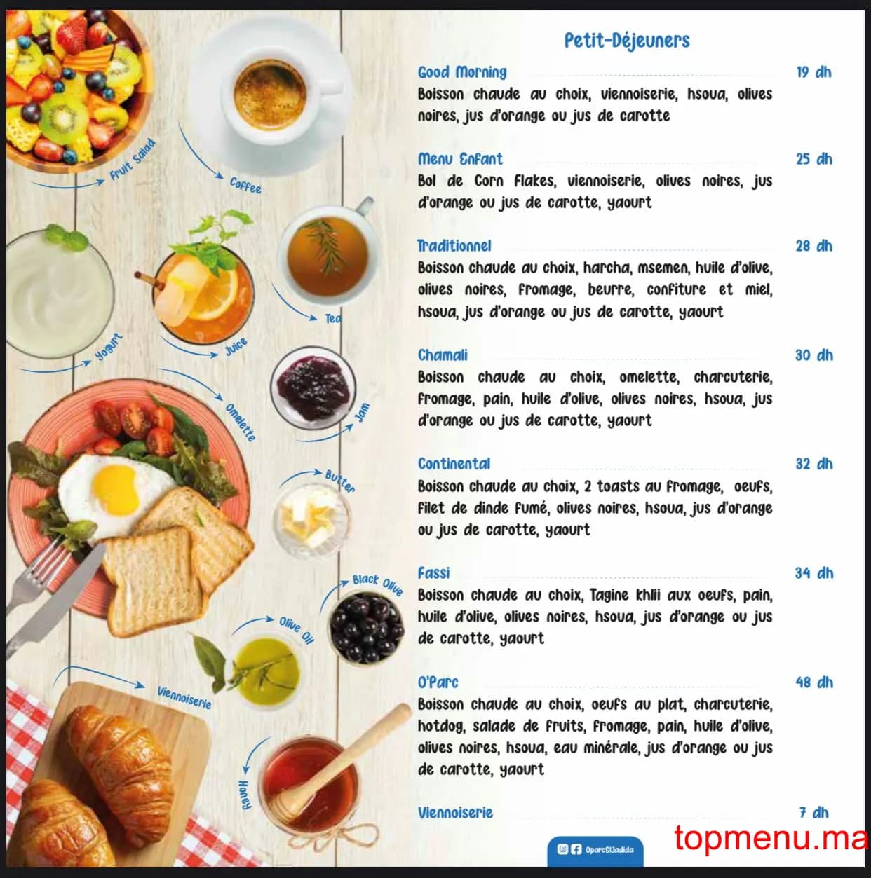 Restaurant Café O’Parc menu page 5 Café O’Parc menu page 5