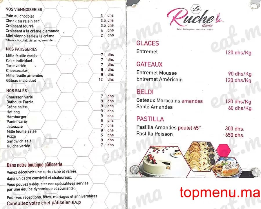 Restaurant La Ruche menu page 2 La Ruche menu page 2