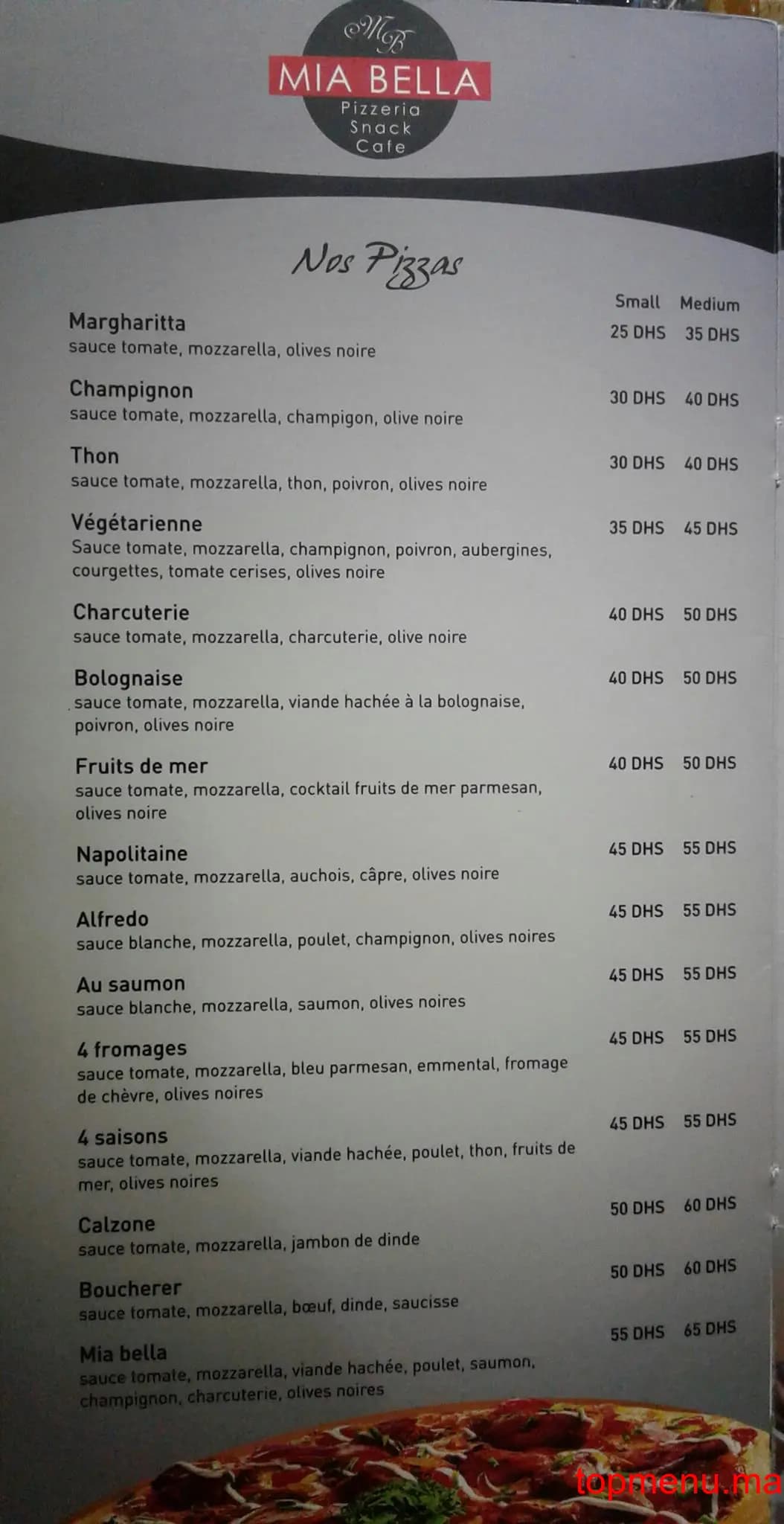 Restaurant Mia Bella menu page 5 Mia Bella menu page 5