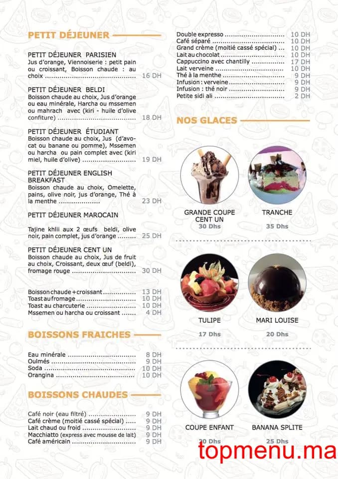 Restaurant Cent un – 101 menu page 1 Cent un – 101 menu page 1