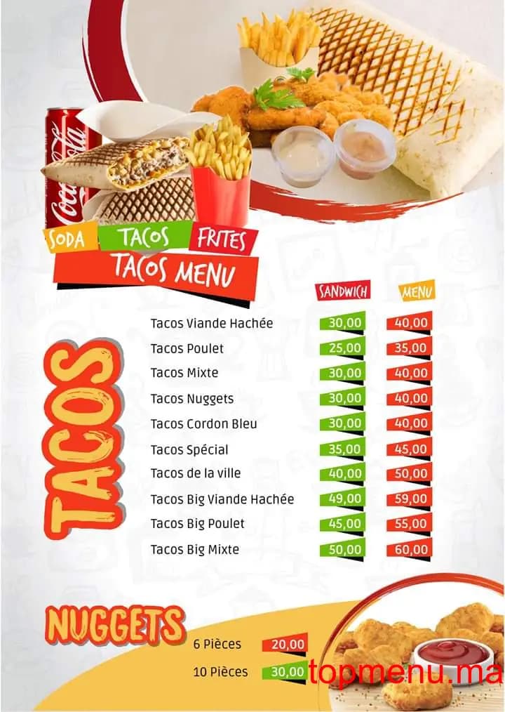 Restaurant Tacos de la ville menu page 3 Tacos de la ville menu page 3