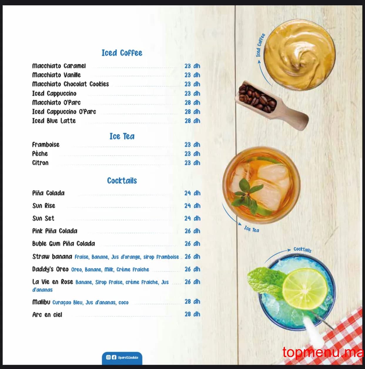 Restaurant Café O’Parc menu page 4 Café O’Parc menu page 4