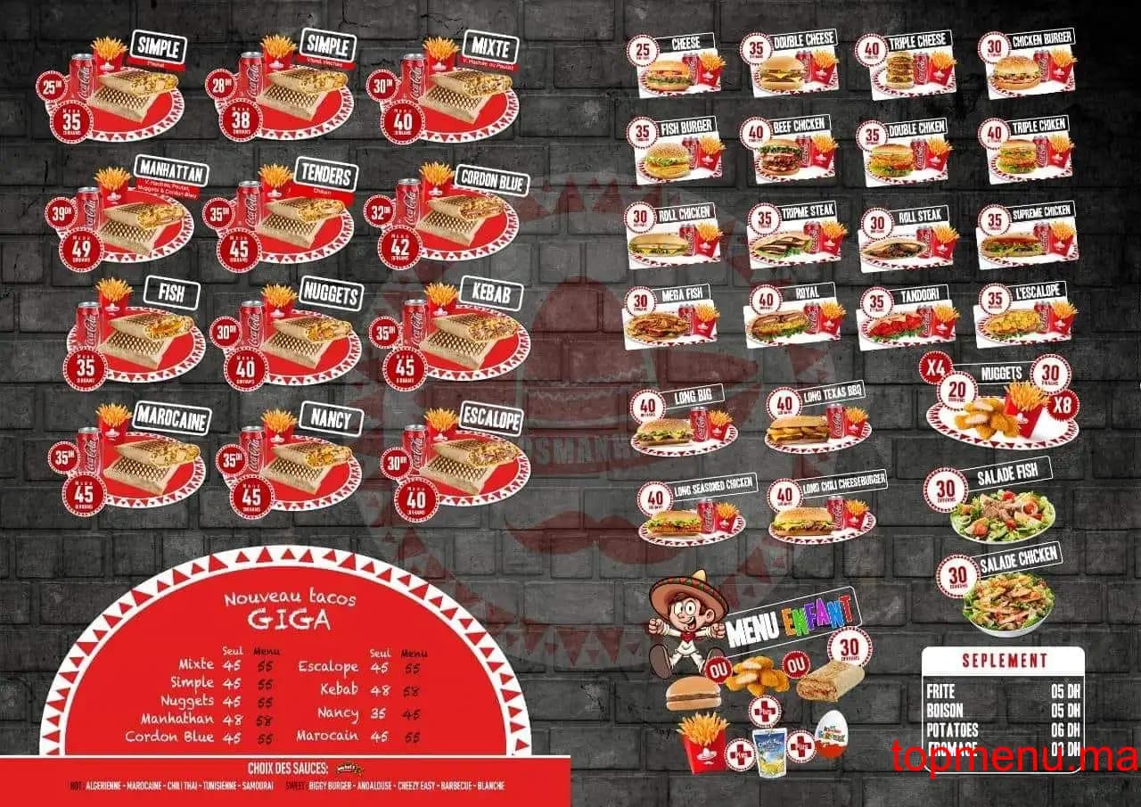 مطعم Tacos Manhattan قائمة الطعام page 1 Tacos Manhattan قائمة الطعام page 1