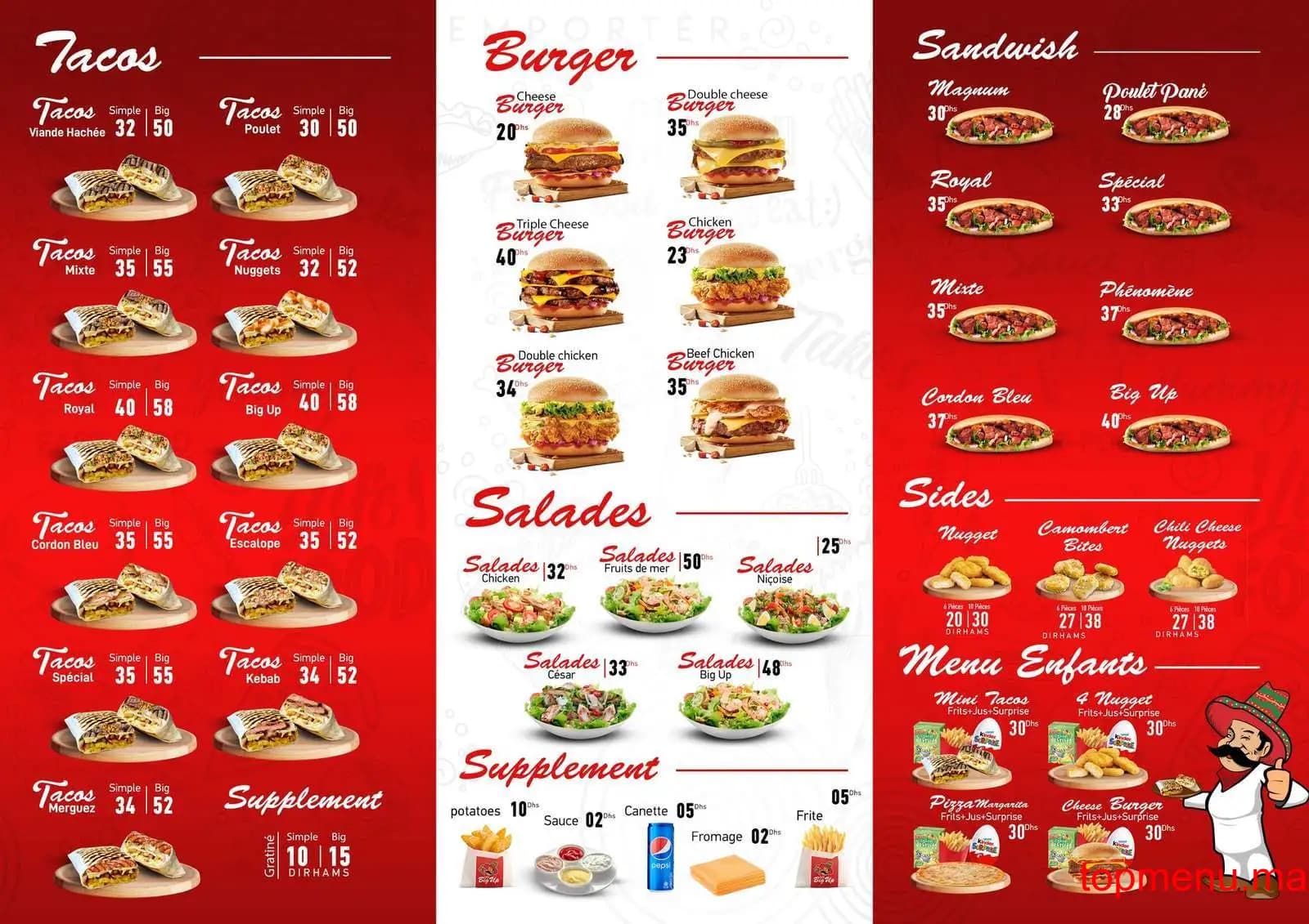 Restaurant Tacos Big Up menu page 1 Tacos Big Up menu page 1