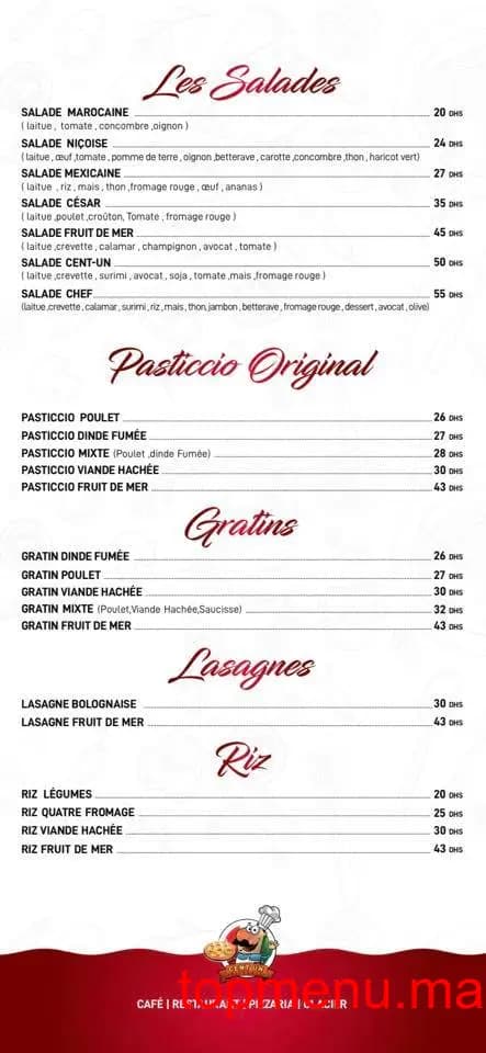 Restaurant Cent un – 101 menu page 3 Cent un – 101 menu page 3