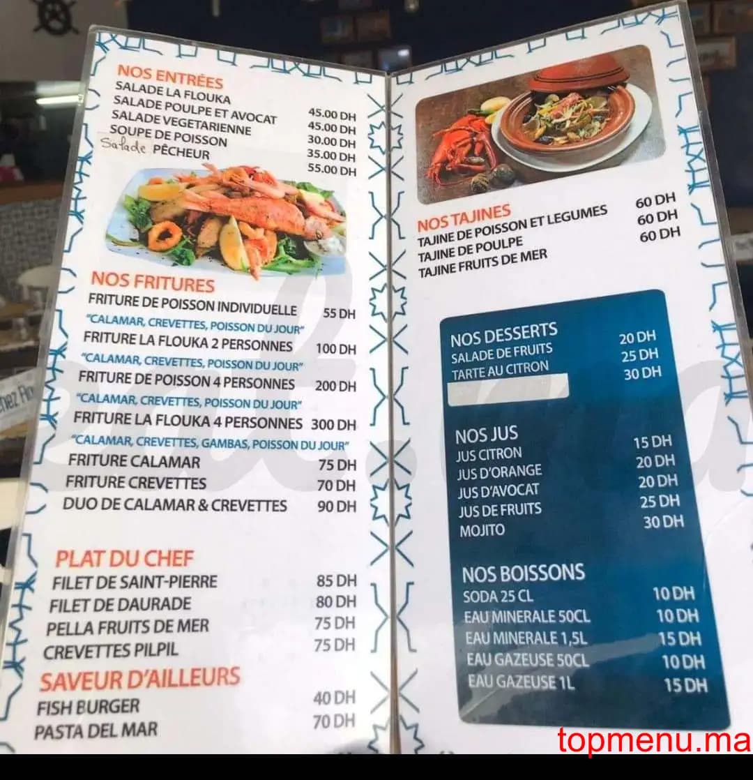 Restaurant Chez Flouka menu page 1 Chez Flouka menu page 1