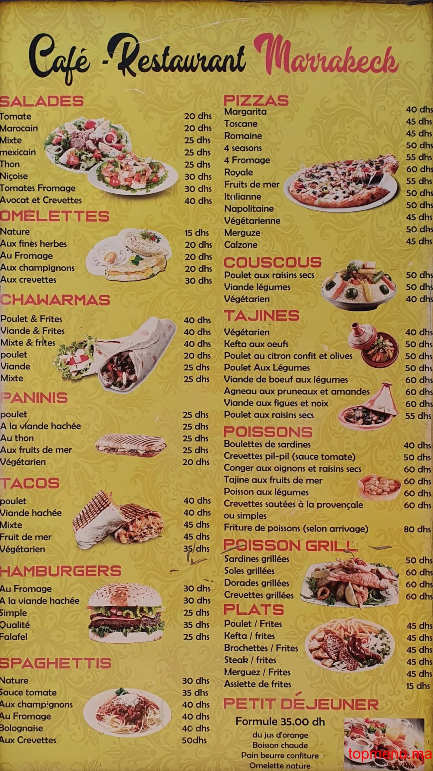 Restaurant R. Marrakech menu page 1 R. Marrakech menu page 1