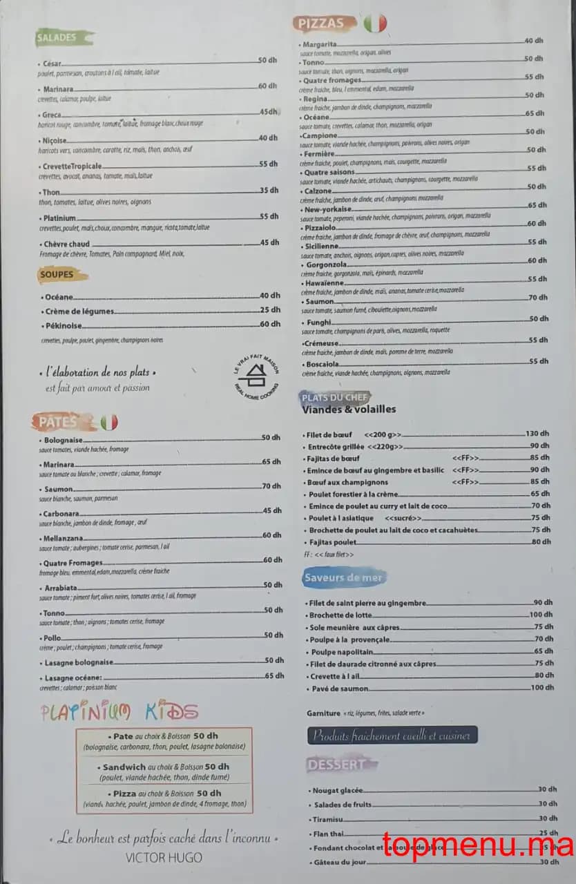 مطعم Platinium City & Friends قائمة الطعام page 1 Platinium City & Friends قائمة الطعام page 1