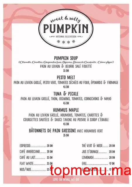 مطعم Pumpkin قائمة الطعام page 2 Pumpkin قائمة الطعام page 2