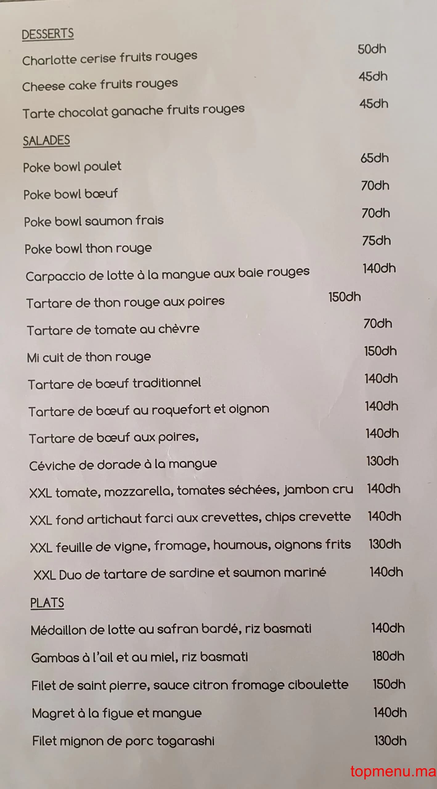 Restaurant D’un goût à l’autre menu page 9 D’un goût à l’autre menu page 9