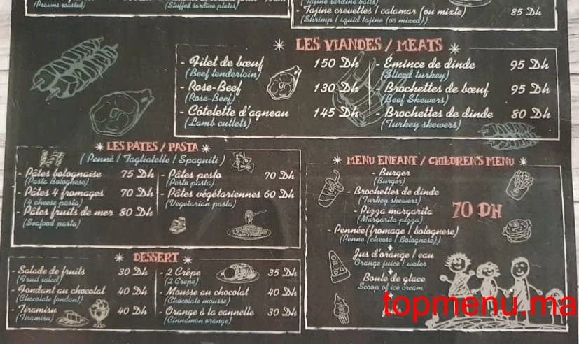 Restaurant Les Planches menu page 4 Les Planches menu page 4