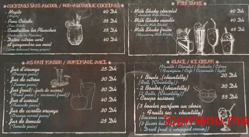 Restaurant Les Planches menu page 1 Les Planches menu page 1