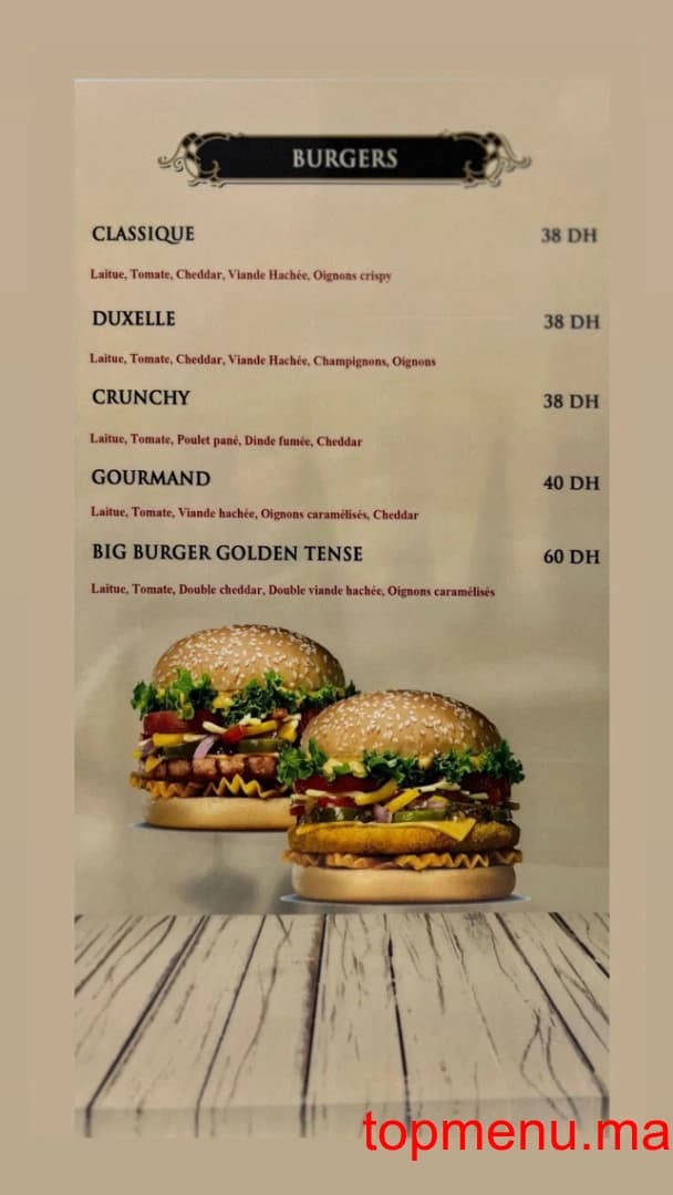 Restaurant Golden Tense menu page 10 Golden Tense menu page 10