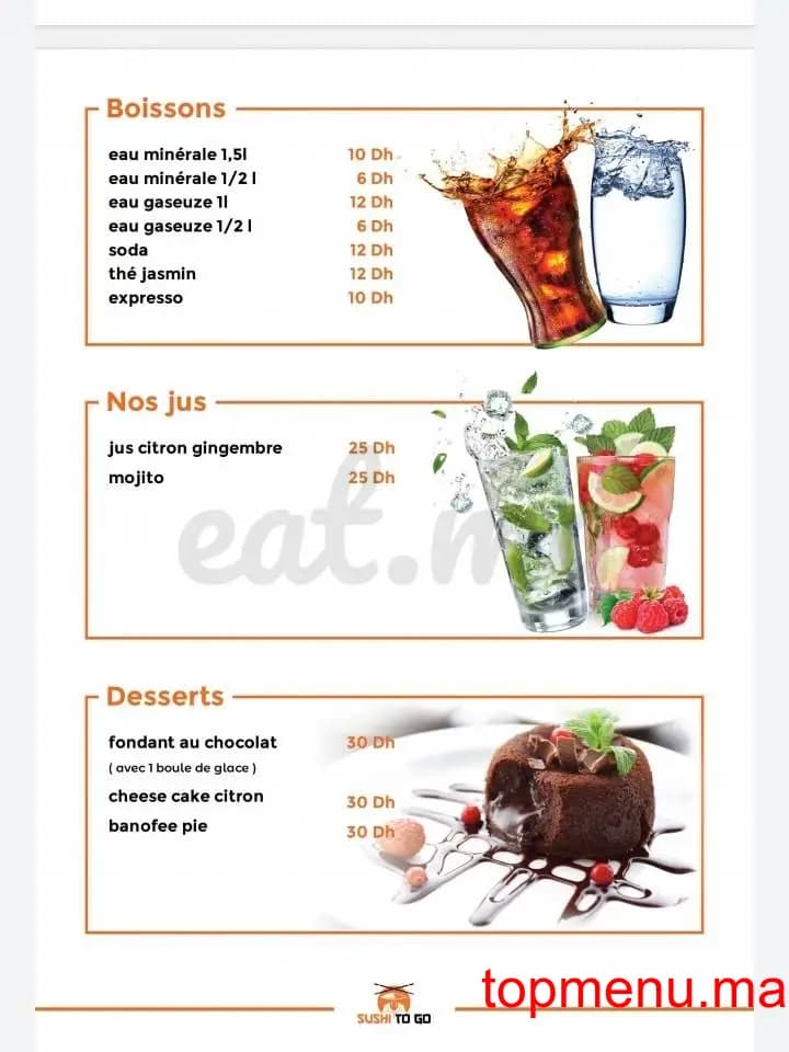 Restaurant Sushi to go menu page 1 Sushi to go menu page 1