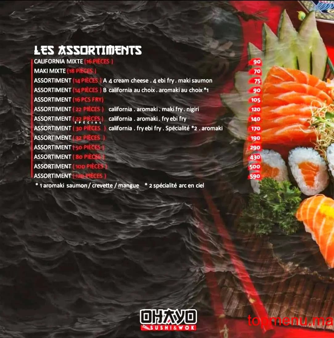 Restaurant Ohayo Sushi & Wok menu page 5 Ohayo Sushi & Wok menu page 5