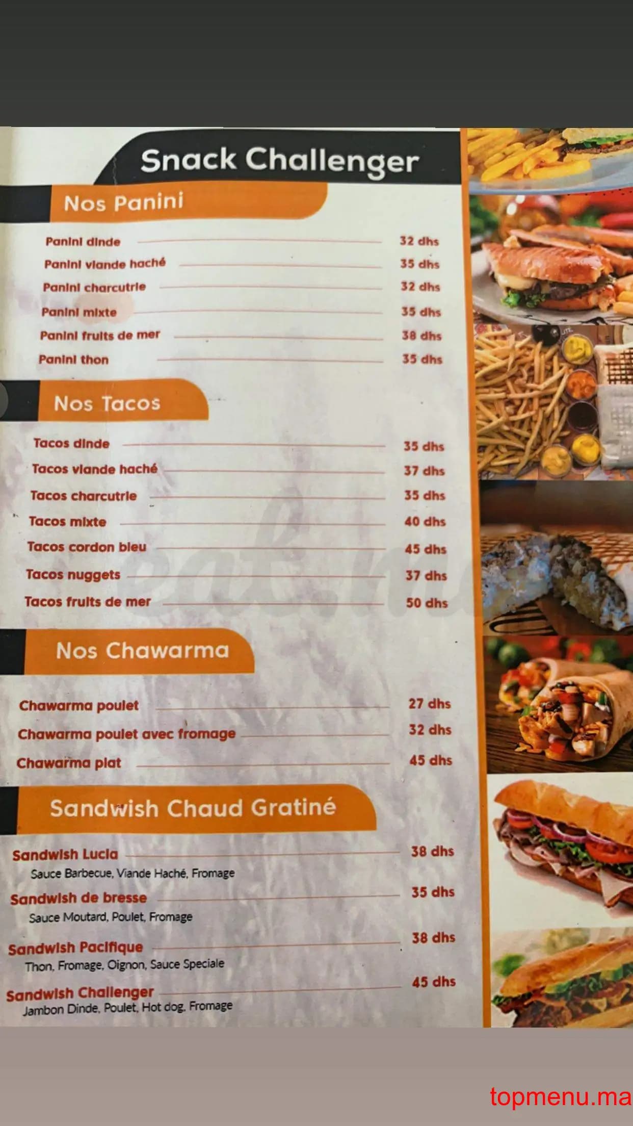Restaurant Challenger menu page 14 Challenger menu page 14