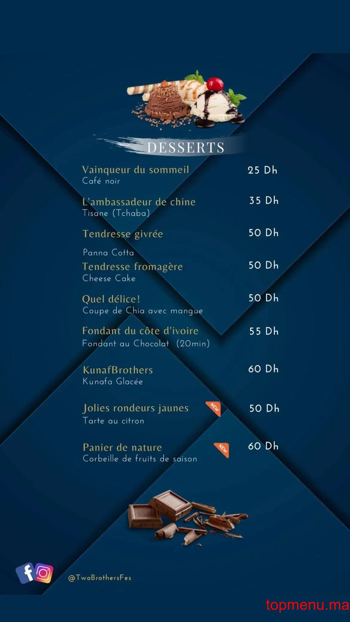 Restaurant Two brothers menu page 7 Two brothers menu page 7