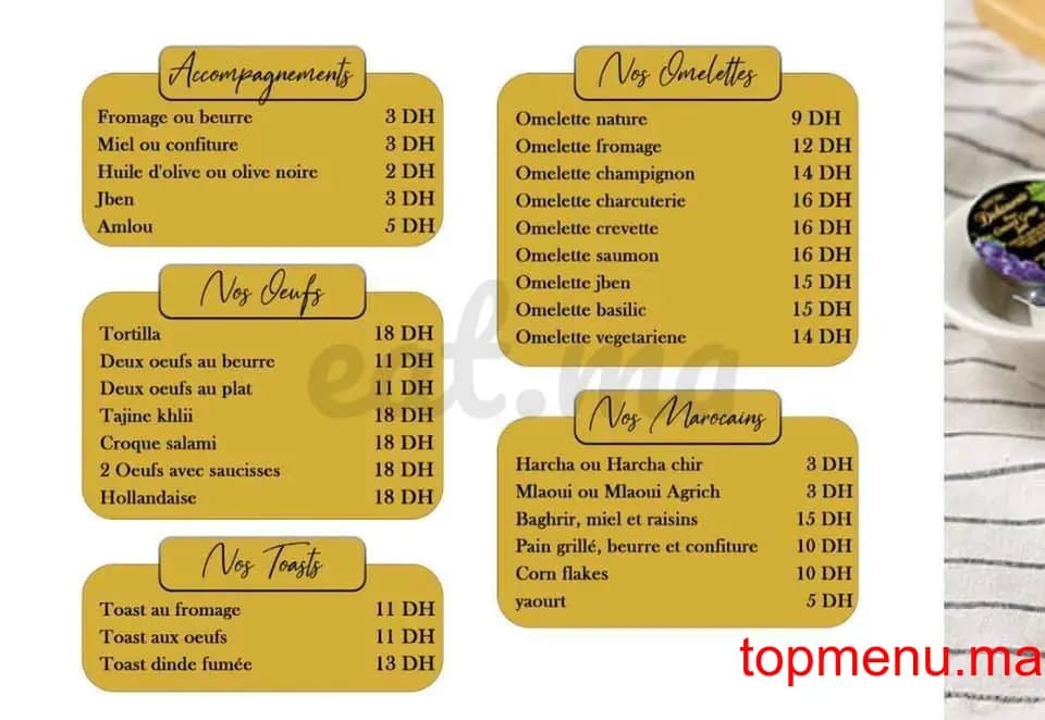 Restaurant Blanco café menu page 3 Blanco café menu page 3