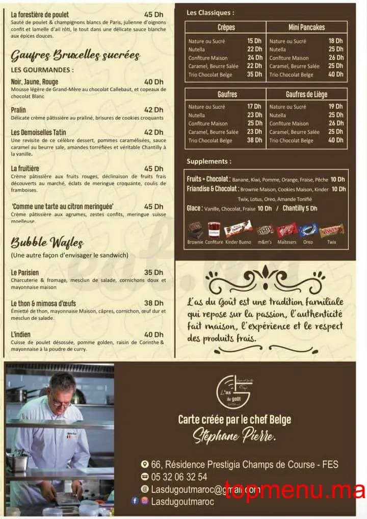 Restaurant L’As du goût menu page 4 L’As du goût menu page 4