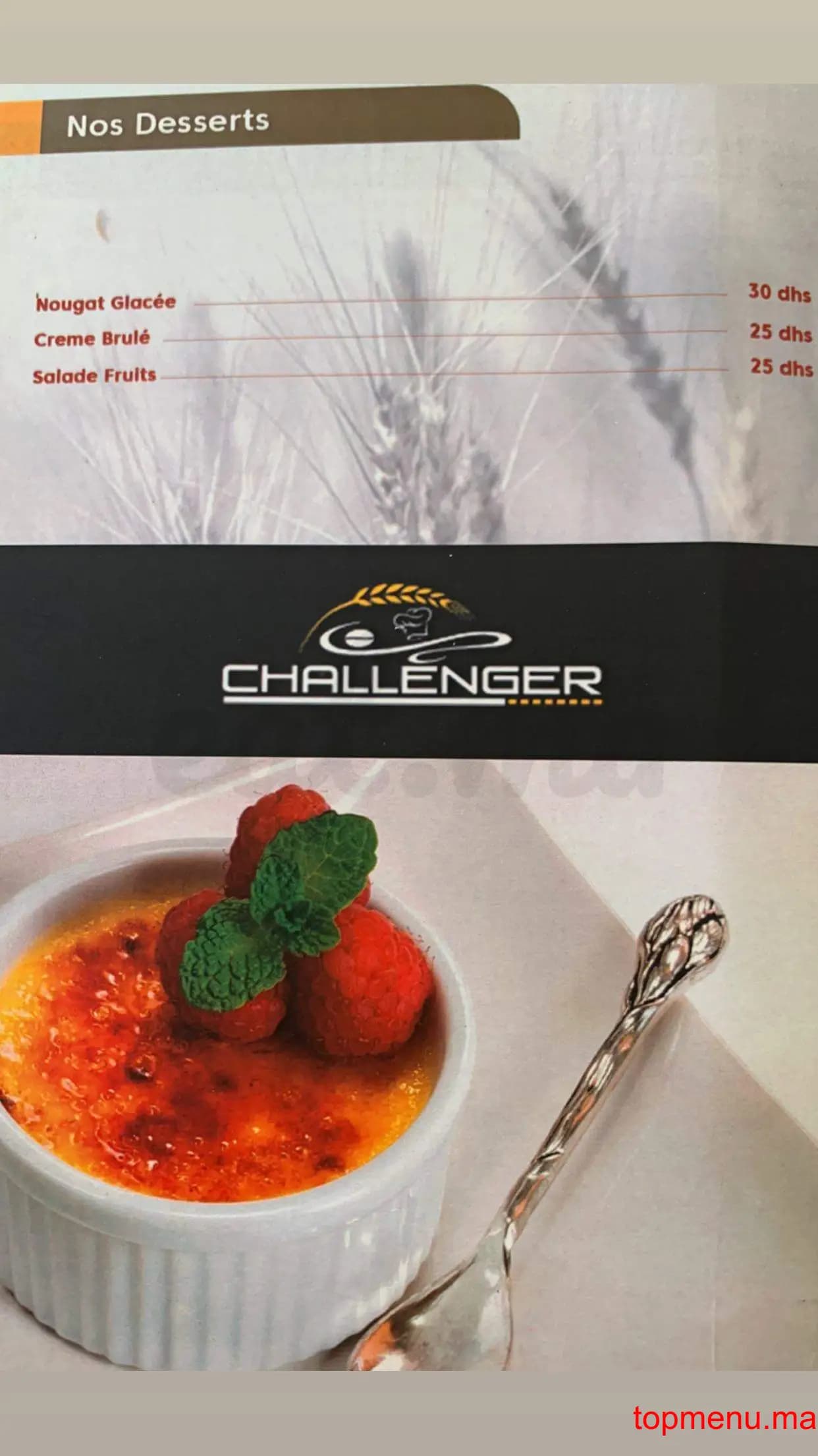 Restaurant Challenger menu page 13 Challenger menu page 13