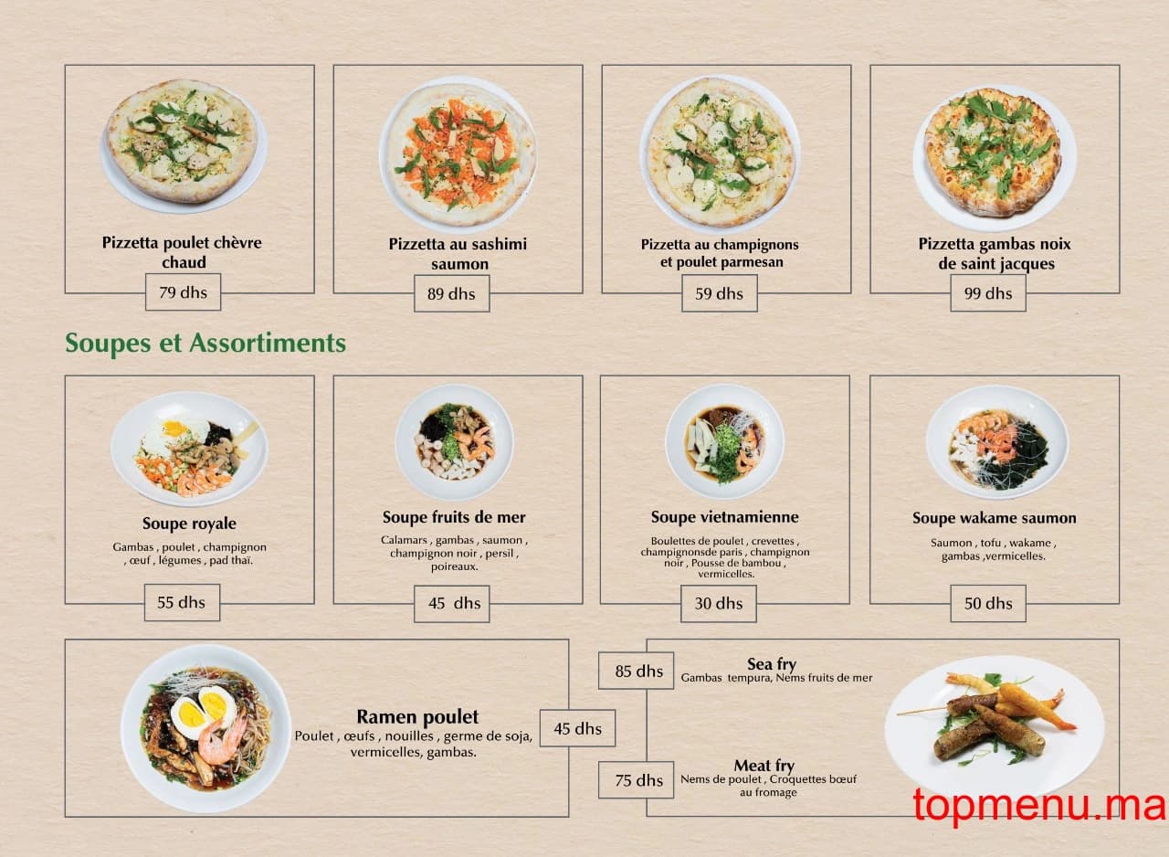 Restaurant Matcha sushi menu page 2 Matcha sushi menu page 2