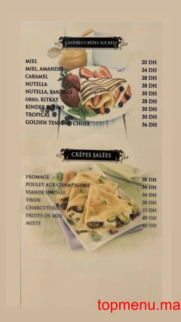 Restaurant Golden Tense menu page 12 Golden Tense menu page 12