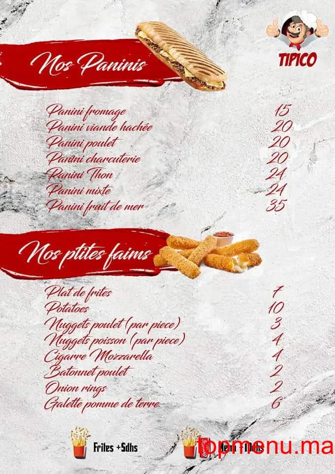 Restaurant Tipico Pizza menu page 3 Tipico Pizza menu page 3