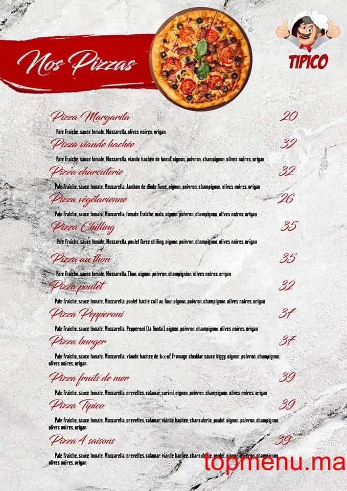 Restaurant Tipico Pizza menu page 4 Tipico Pizza menu page 4