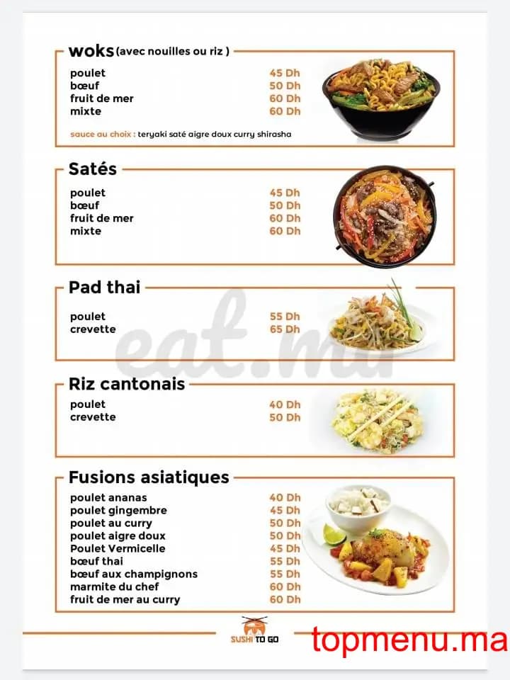 Restaurant Sushi to go menu page 7 Sushi to go menu page 7