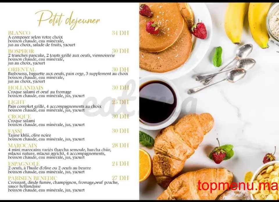 Restaurant Blanco café menu page 1 Blanco café menu page 1