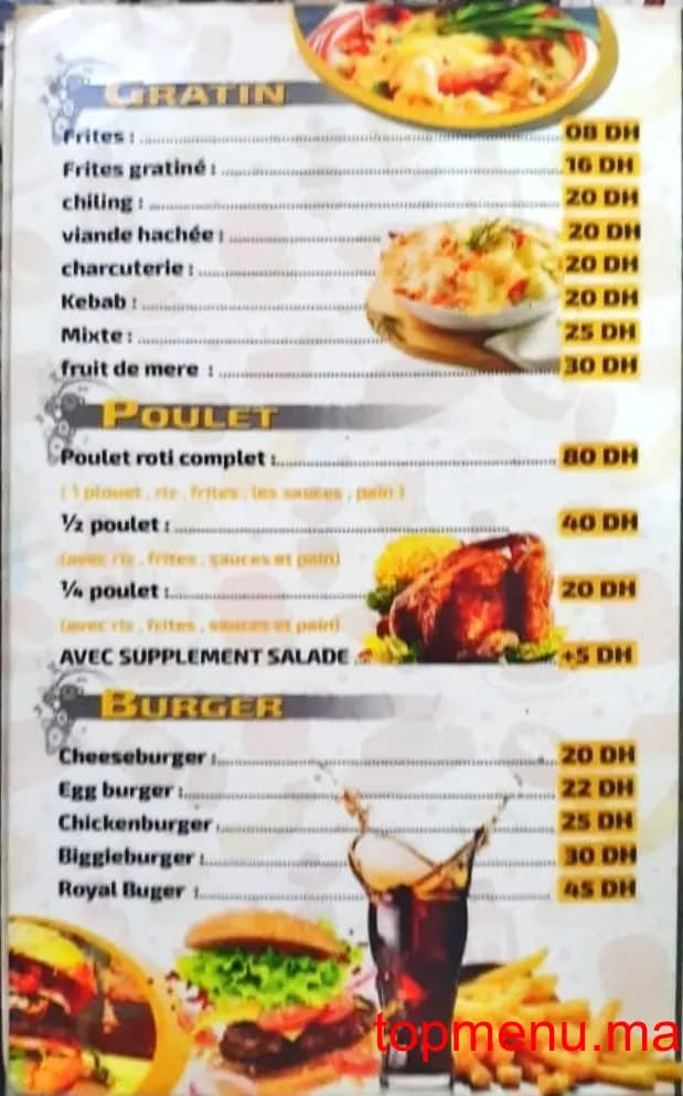 Restaurant Blast Food menu page 4 Blast Food menu page 4