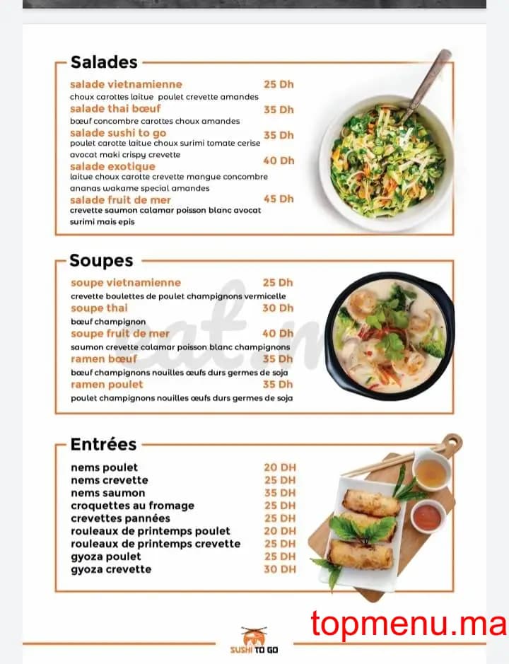 Restaurant Sushi to go menu page 9 Sushi to go menu page 9
