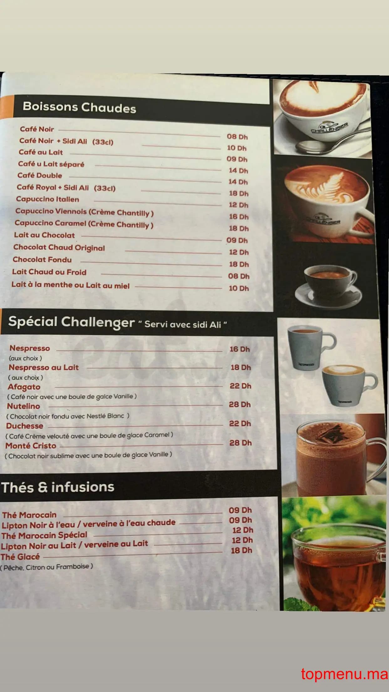 Restaurant Challenger menu page 8 Challenger menu page 8