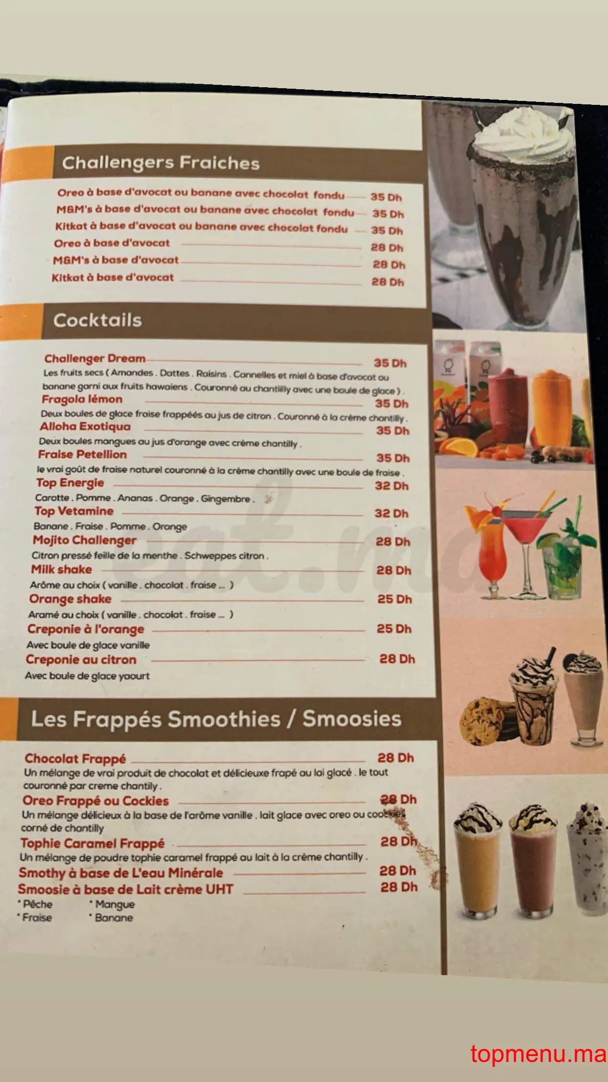 Restaurant Challenger menu page 6 Challenger menu page 6