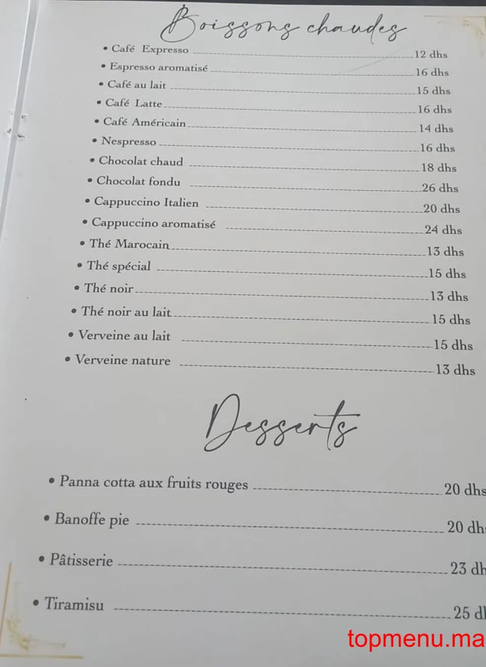 Restaurant Le comptoir menu page 1 Le comptoir menu page 1