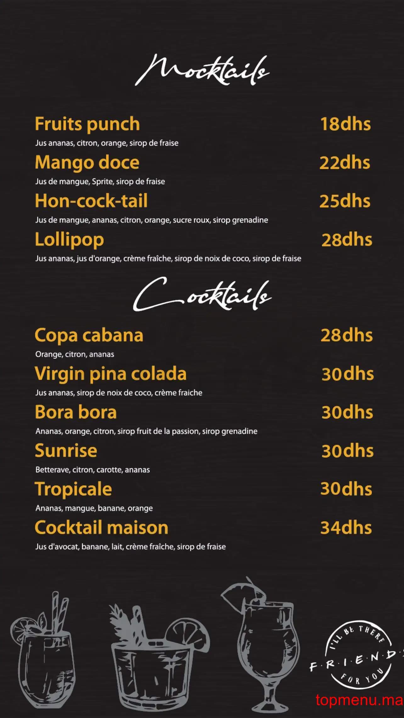 Restaurant Friends kenitra menu page 2 Friends kenitra menu page 2