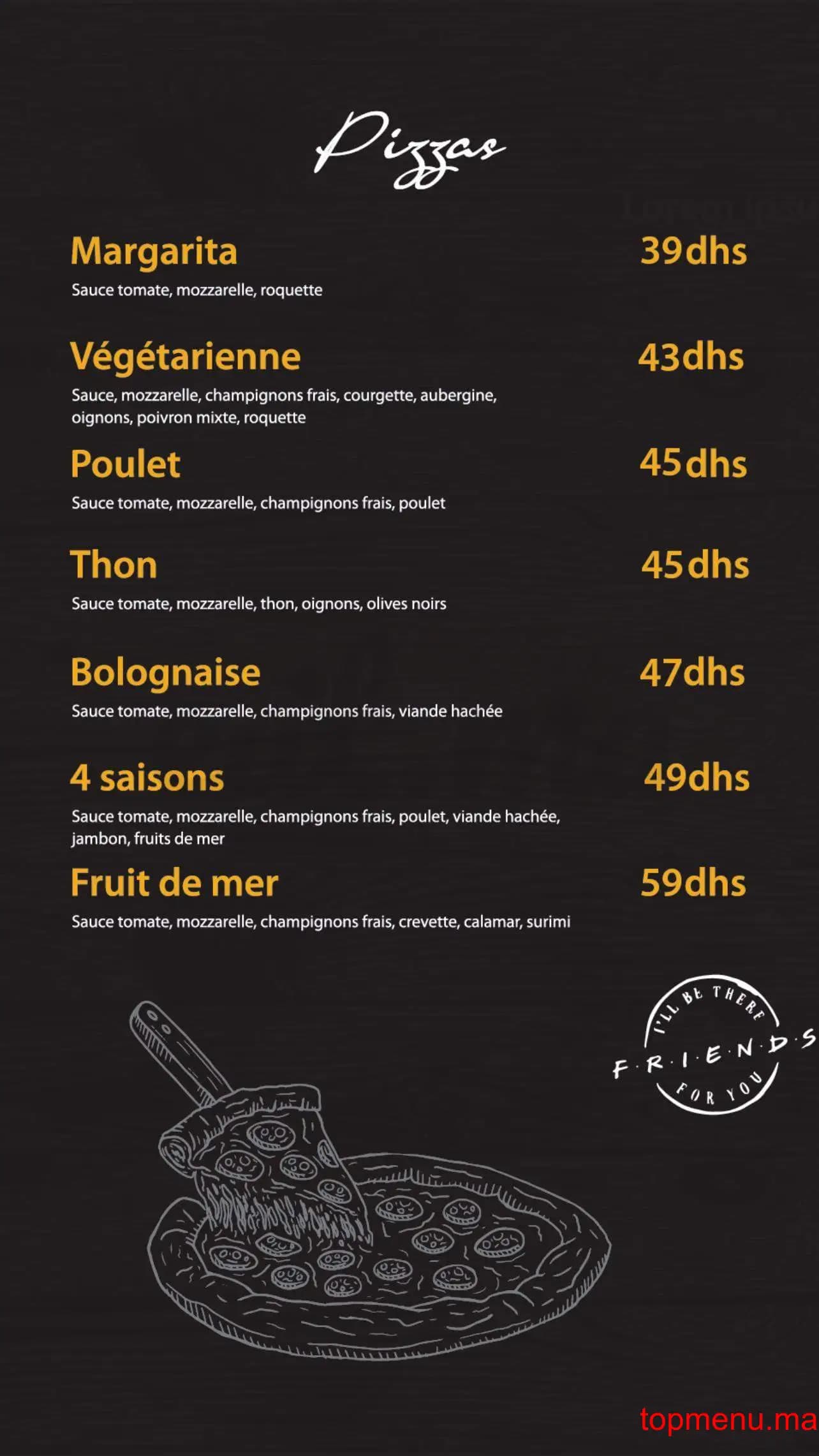 Restaurant Friends kenitra menu page 12 Friends kenitra menu page 12