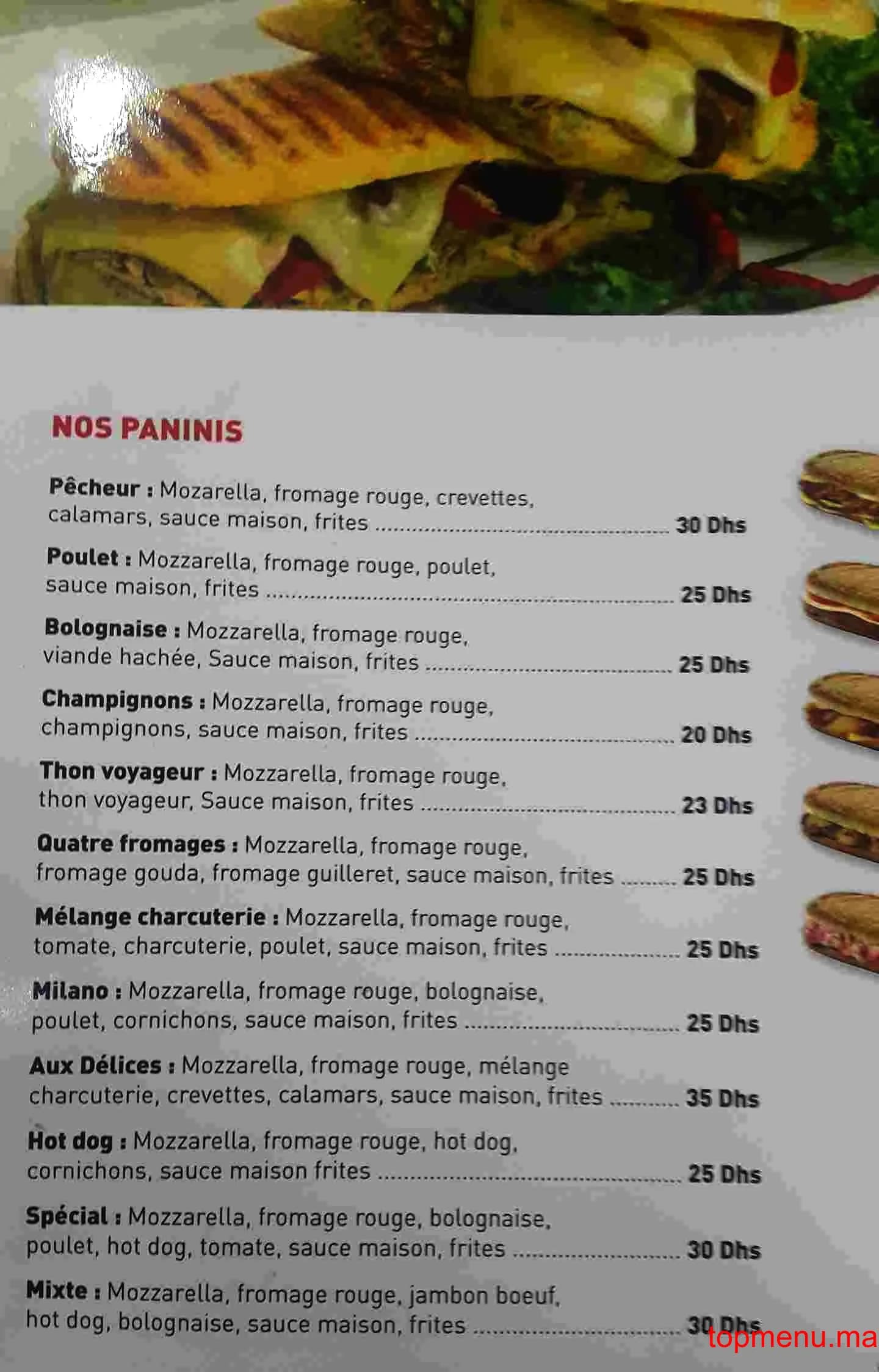 Restaurant Aux Délices menu page 4 Aux Délices menu page 4