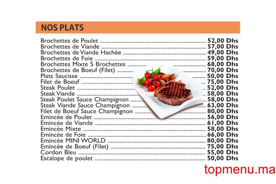 Restaurant Mini World menu page 10 Mini World menu page 10