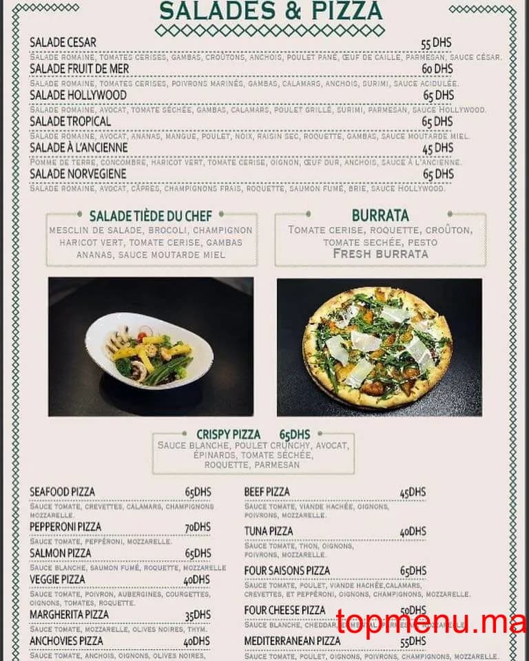 Restaurant Hollywood menu page 5 Hollywood menu page 5