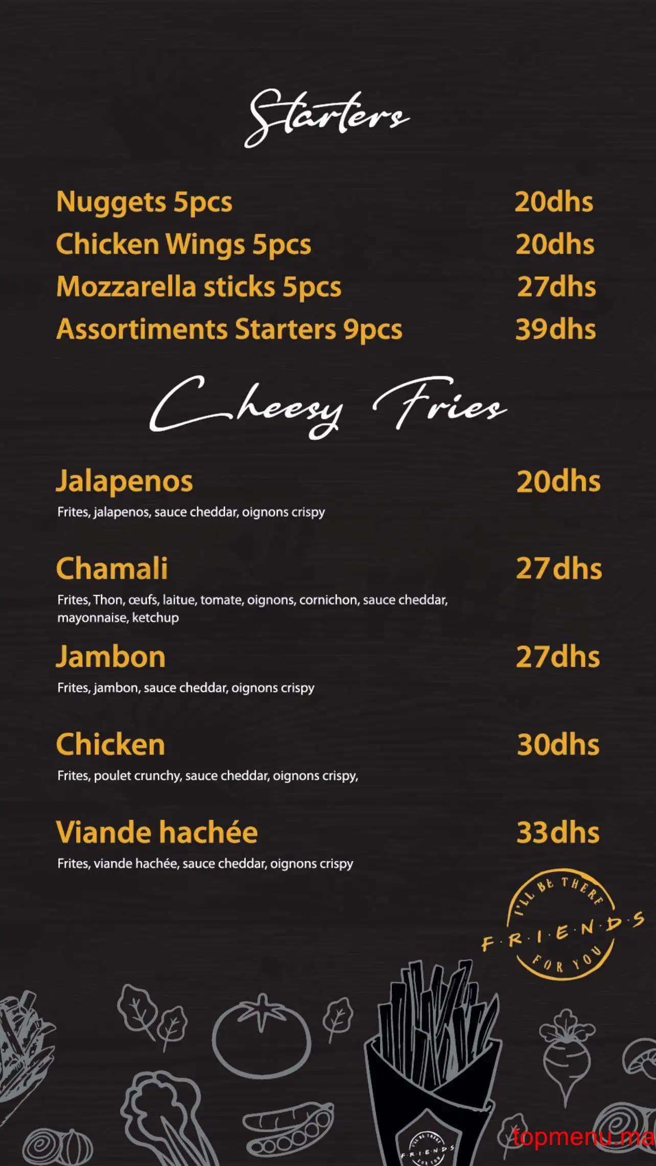 Restaurant Friends kenitra menu page 1 Friends kenitra menu page 1