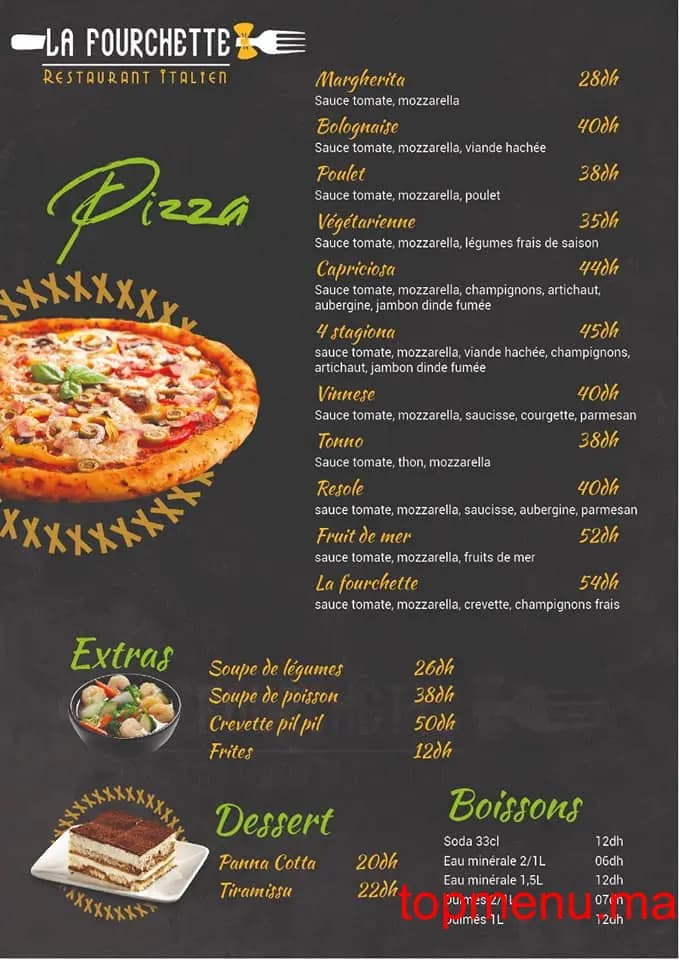 Restaurant La Fourchette menu page 1 La Fourchette menu page 1