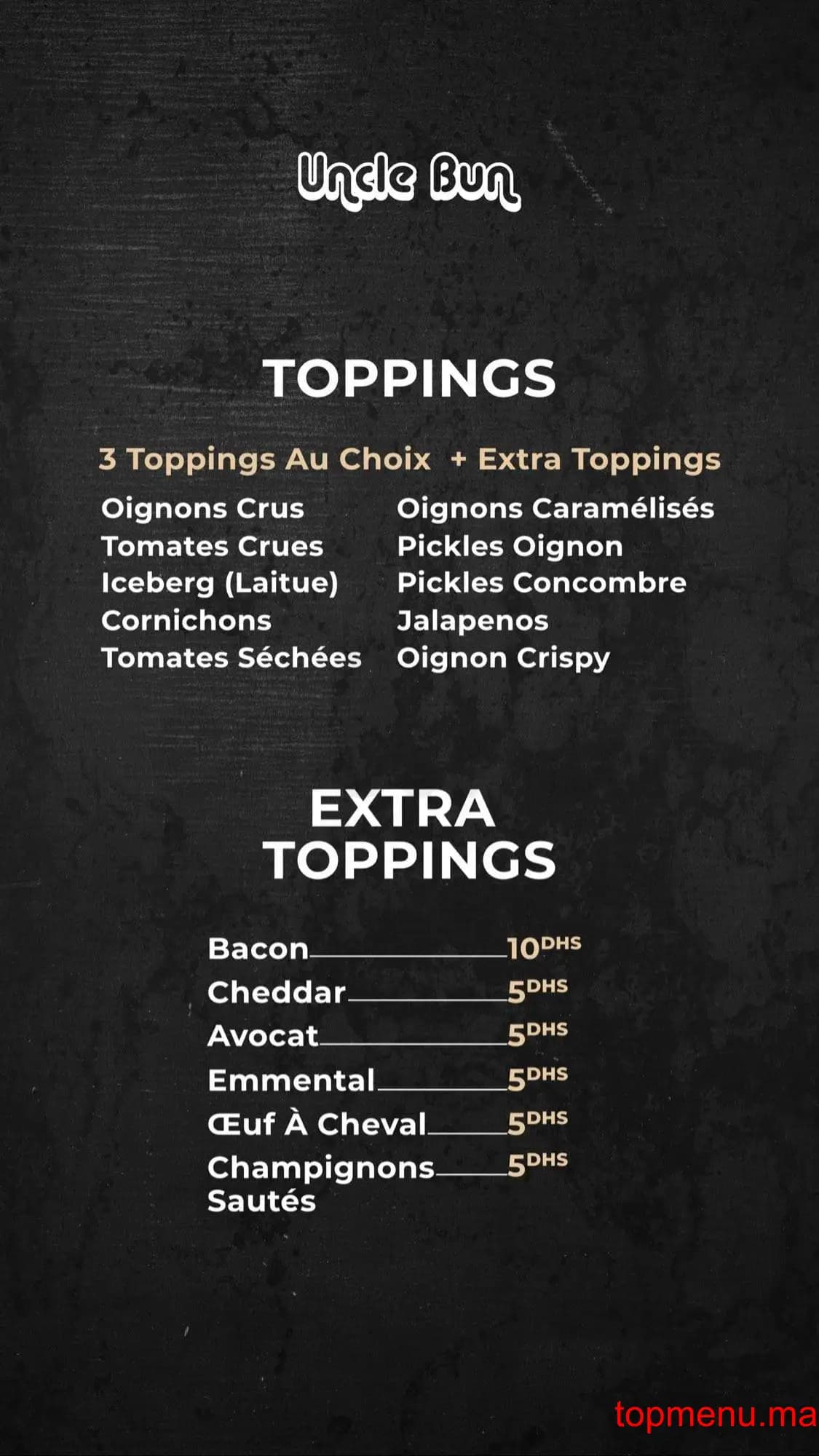 Restaurant Uncle bun Maroc menu page 11 Uncle bun Maroc menu page 11