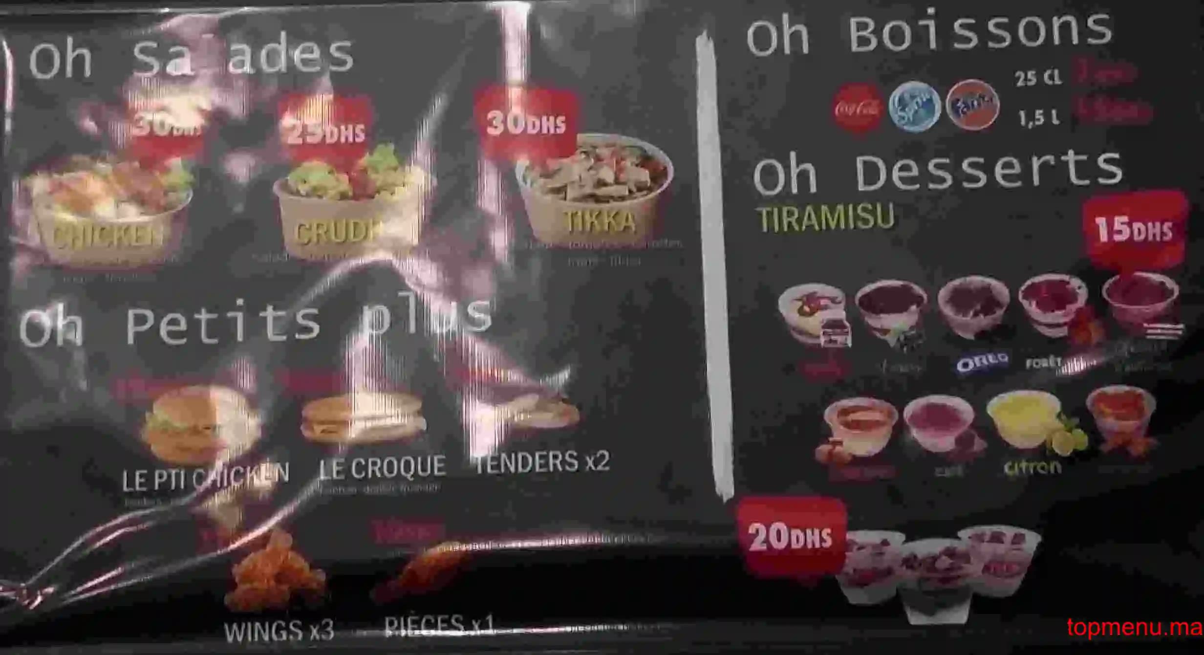 Restaurant Oh Chicken menu page 2 Oh Chicken menu page 2