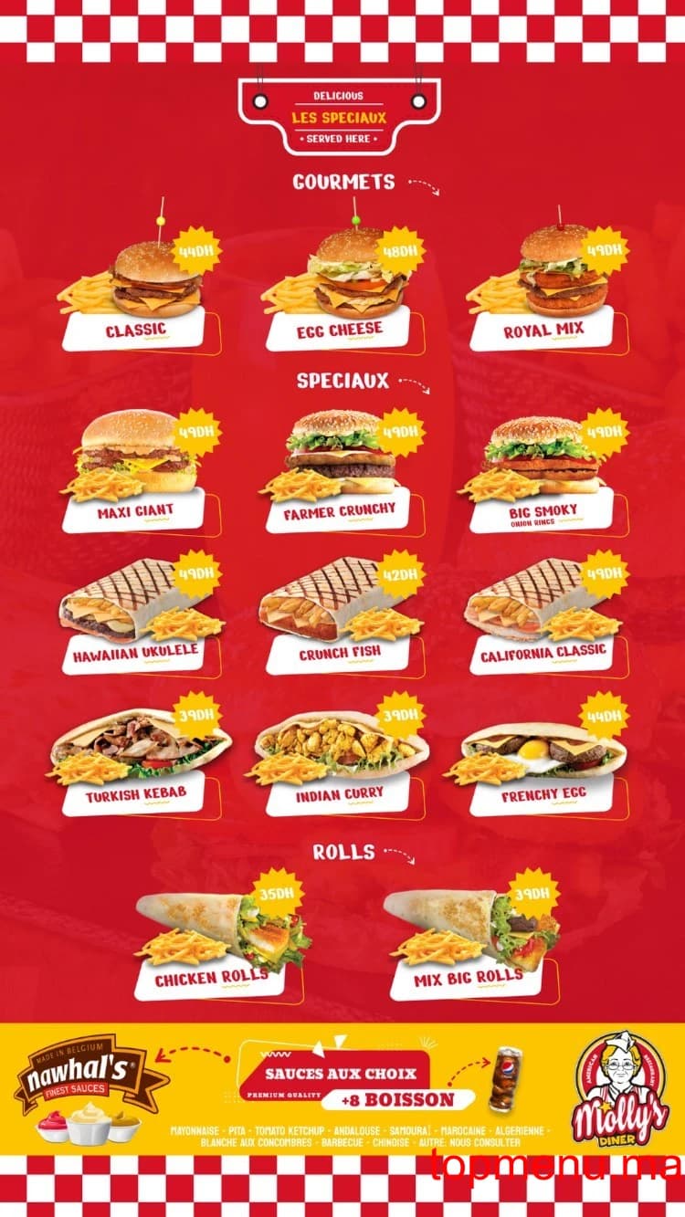 Restaurant Molly’s Diner menu page 2 Molly’s Diner menu page 2